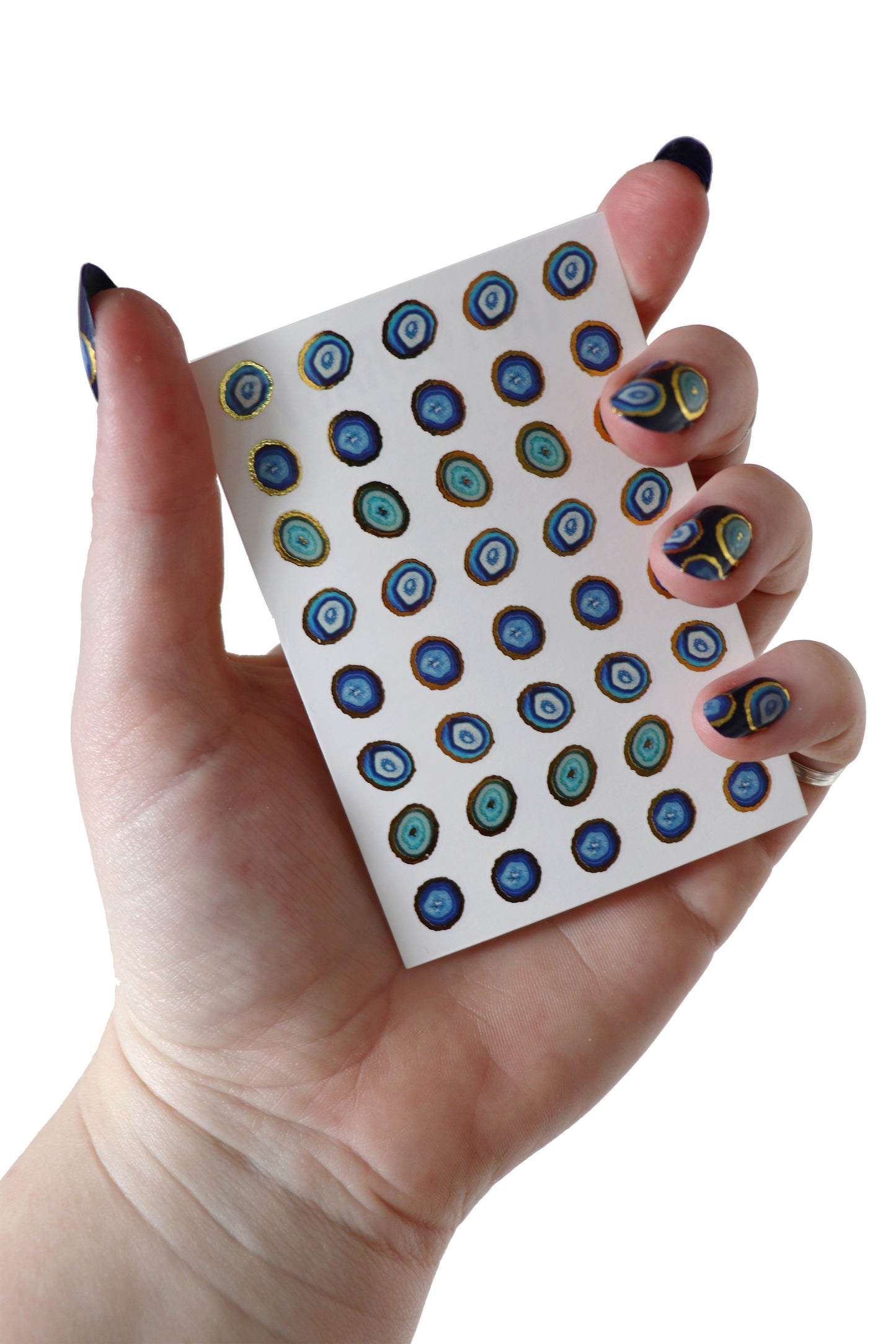 Blue Agate Slice Water Decals for Nails - Nails by Tattoorary