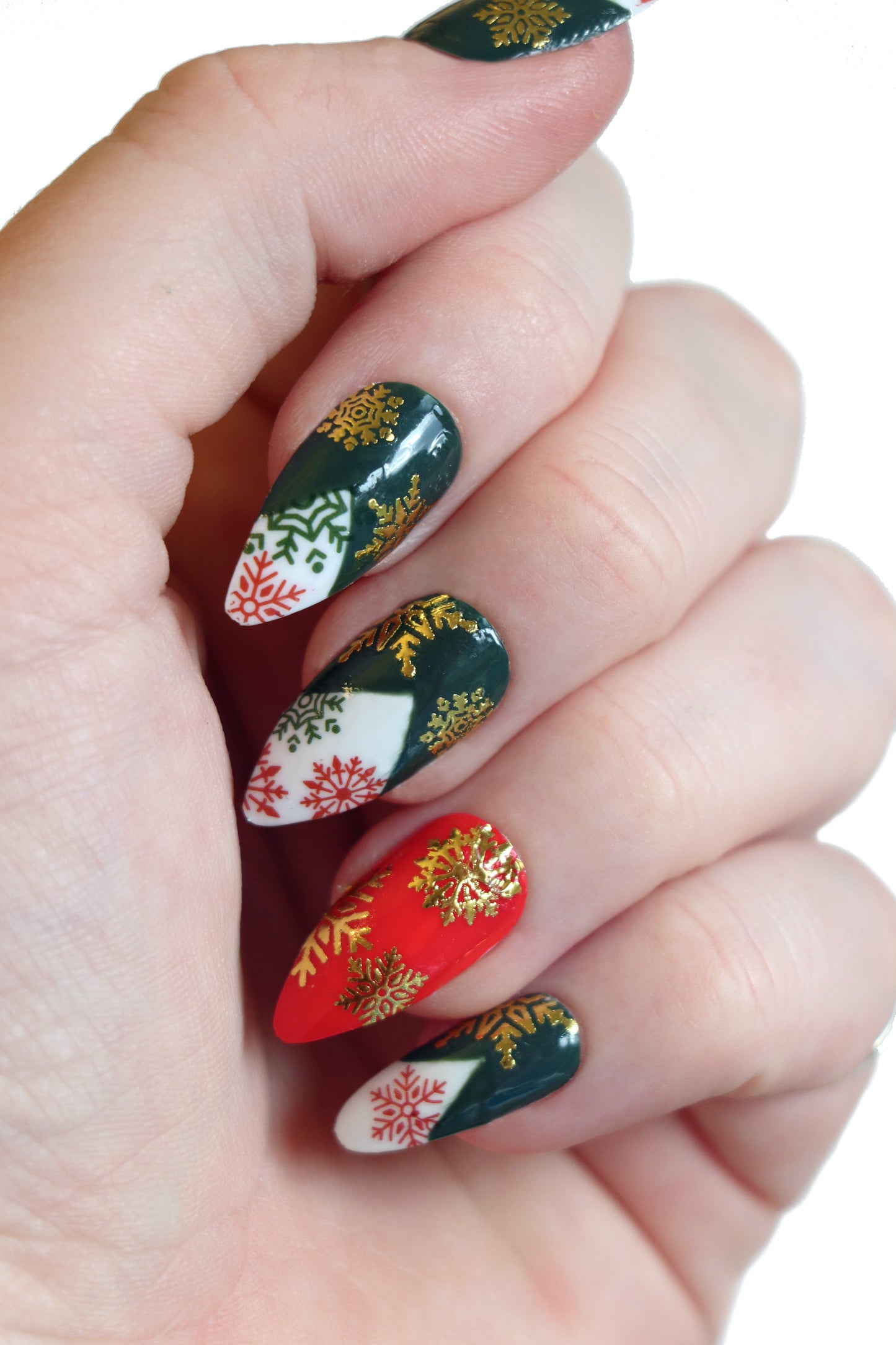 Christmas Snowflake Waterslide Nail Decals