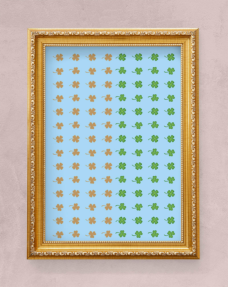 Saint Patrick's Day Four Leaf Clover Waterslide Nail Decals sheet