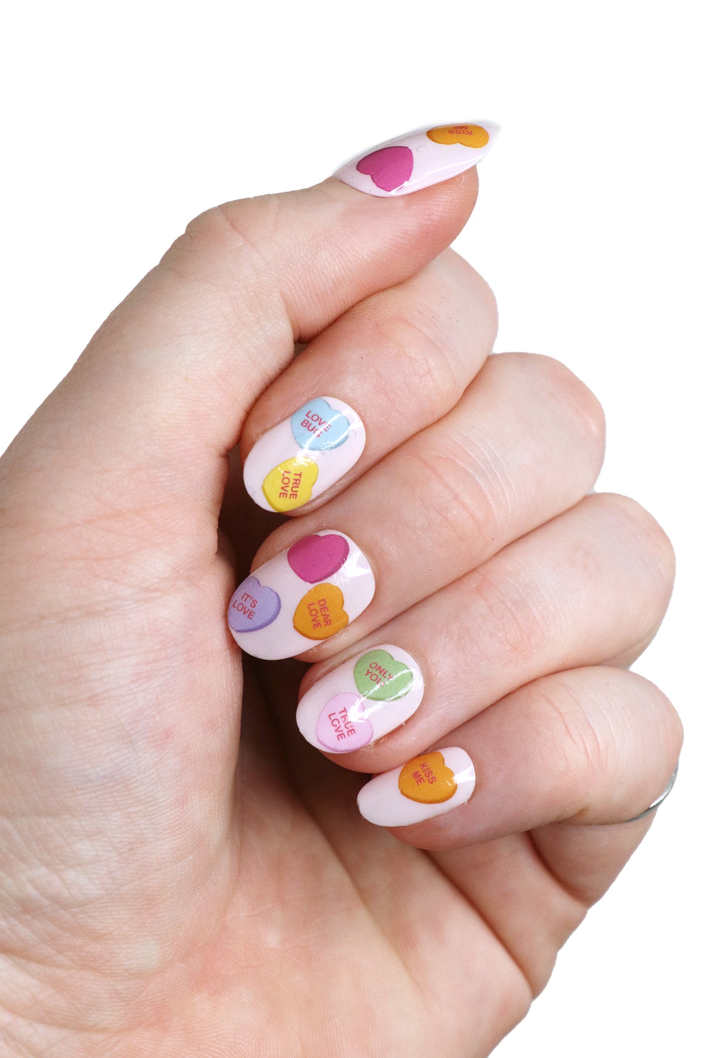 Conversation Heart Valentines Day Nail Decals