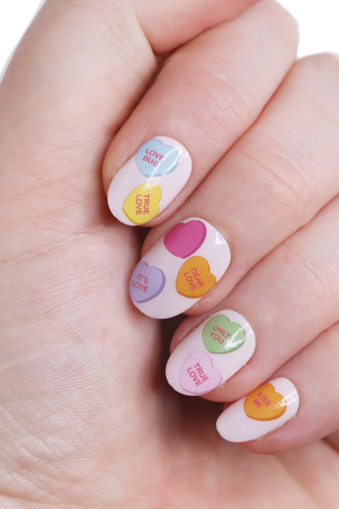 Conversation Heart Waterslide Nail Decals