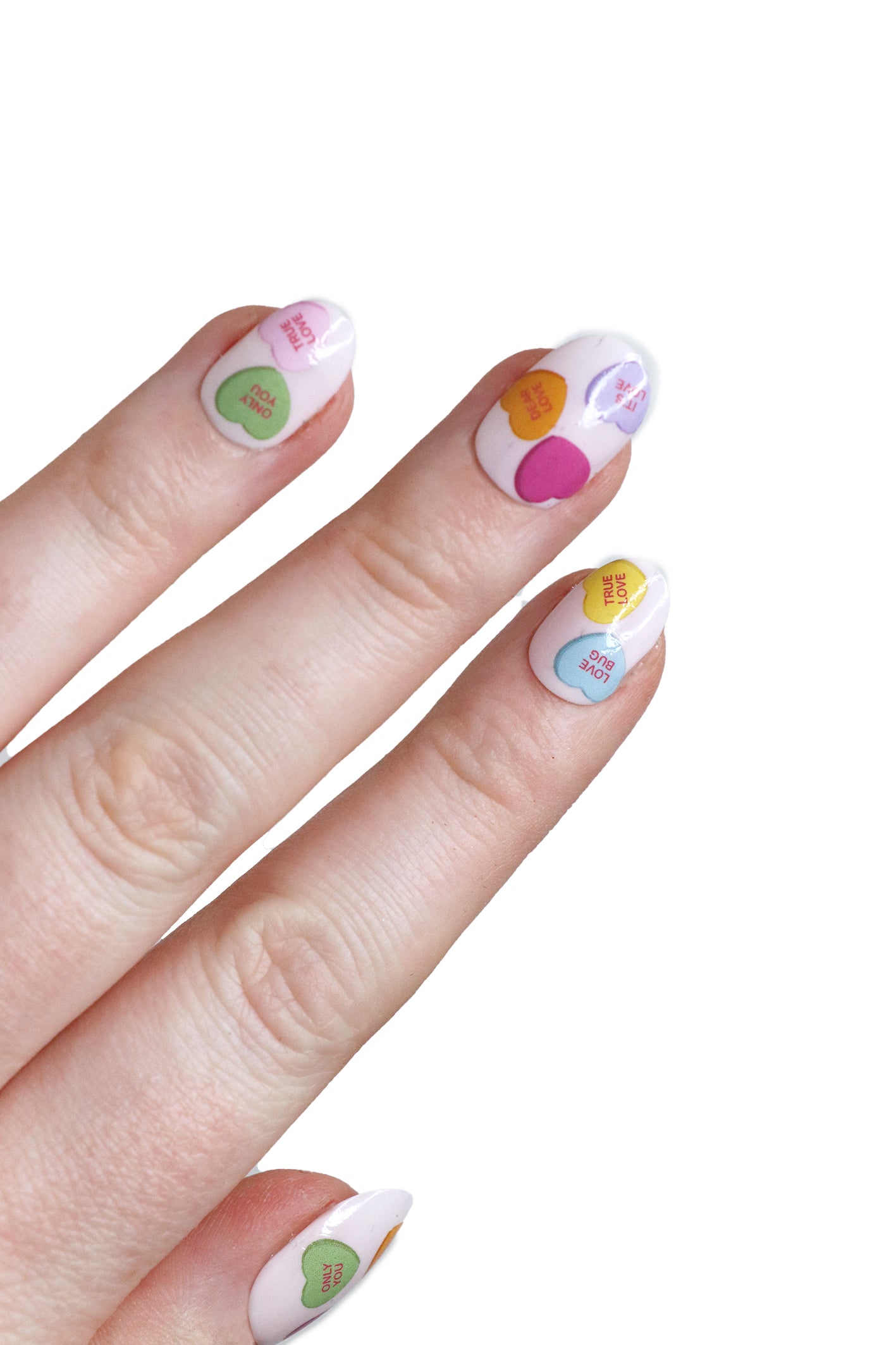 Conversation Heart Waterslide Nail Decals for diy nail art