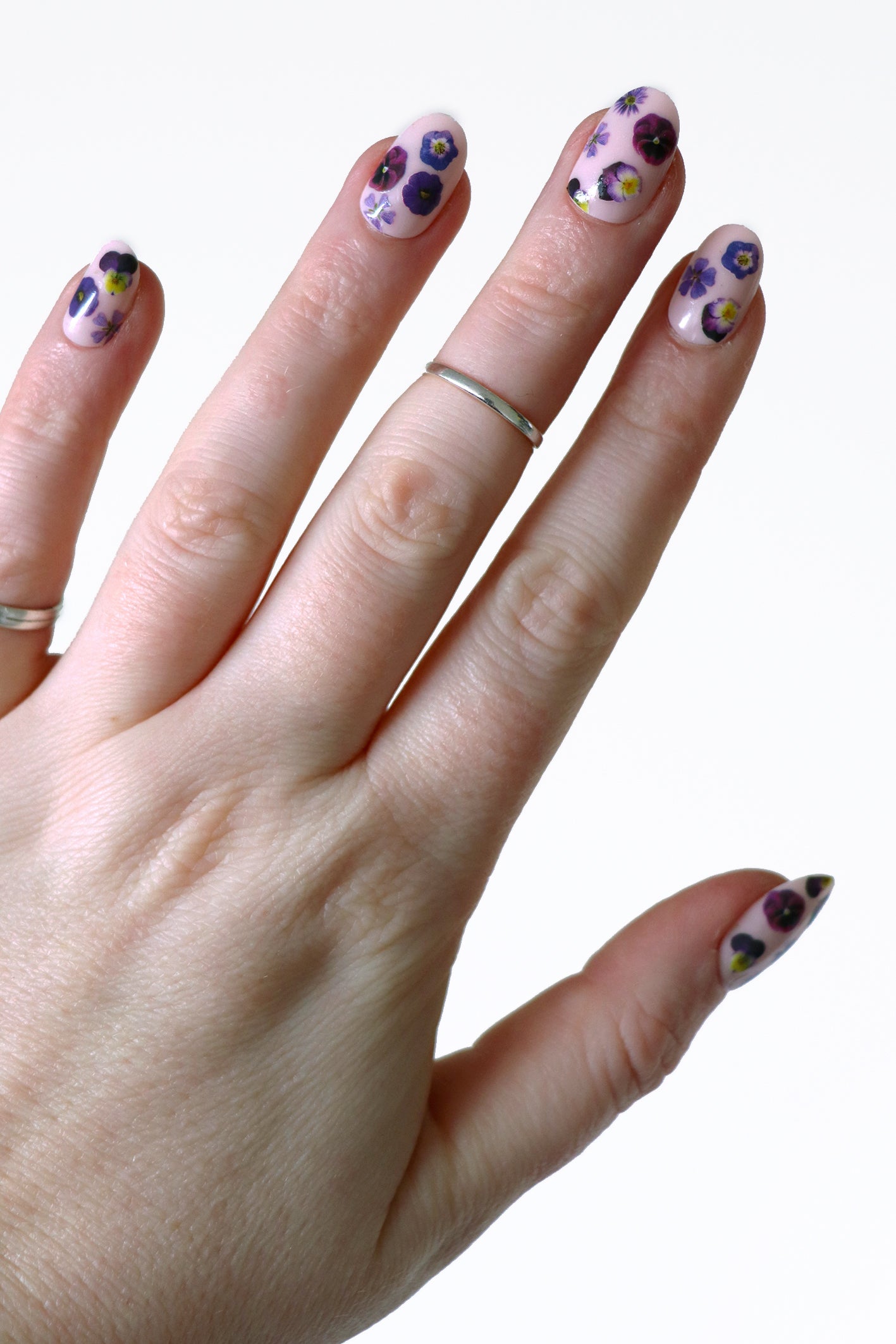 Purple Flowers Nail Decals
