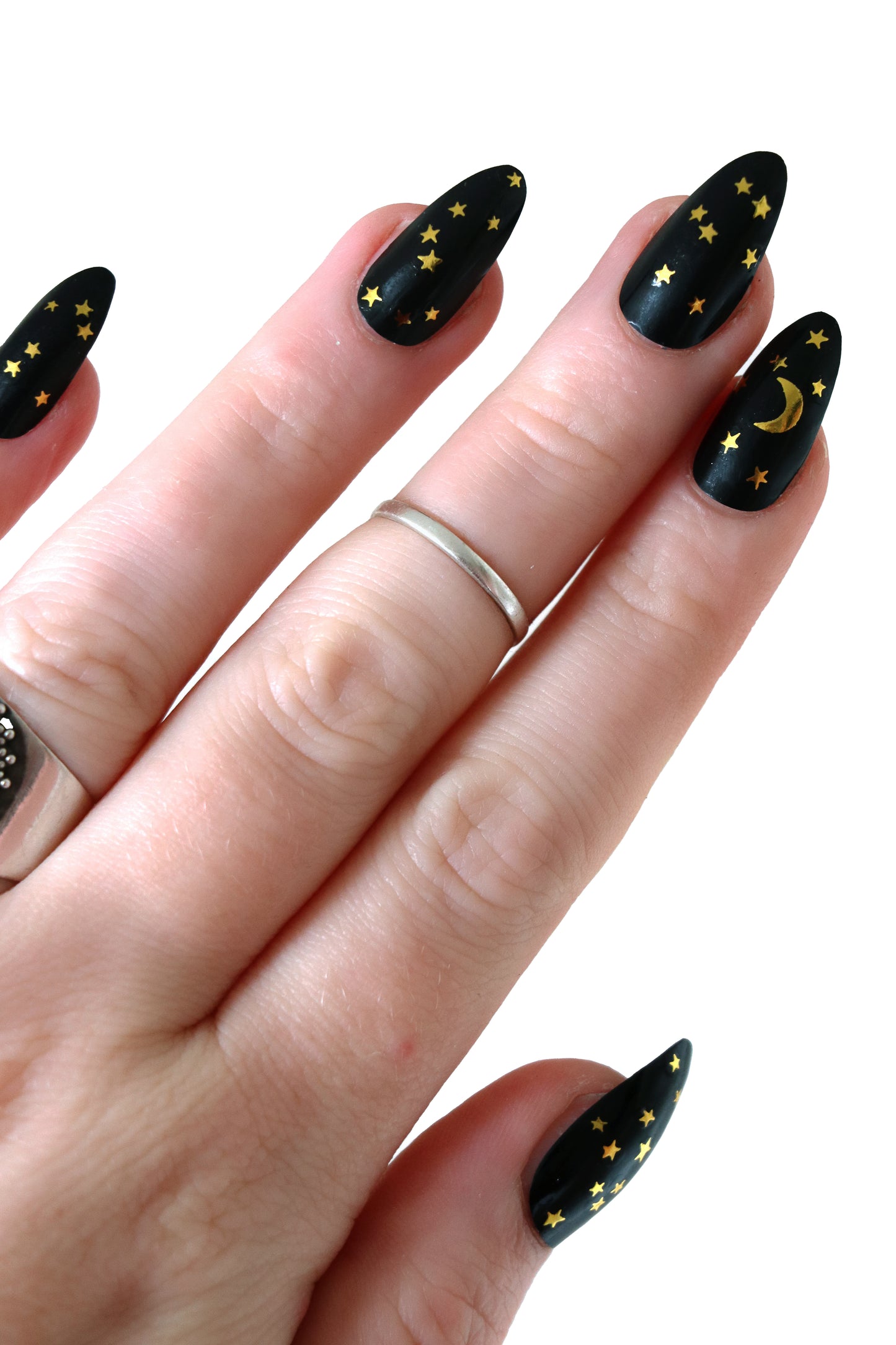 Gold Moon and Stars Nail Stickers or Nail Decals