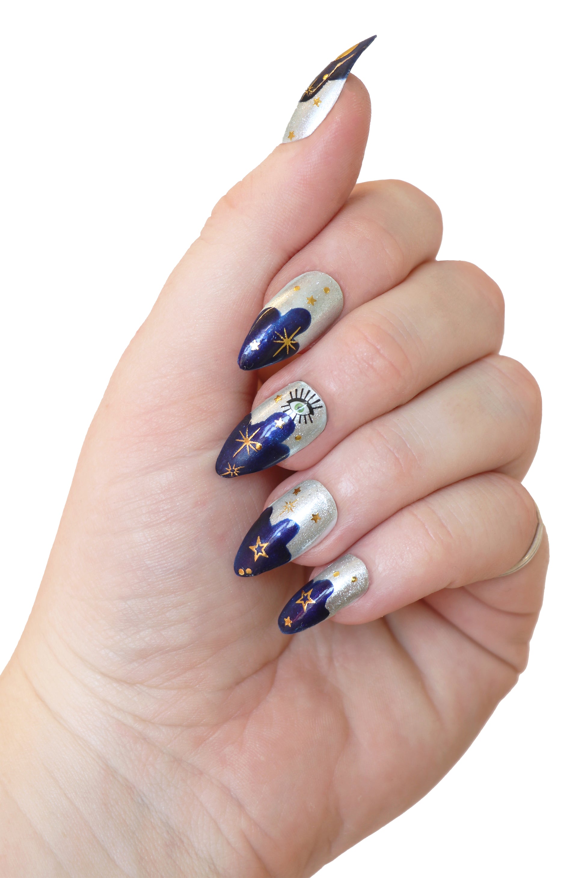Celestial Stars, Moon, and Eye Nail stickers or Nail Decals