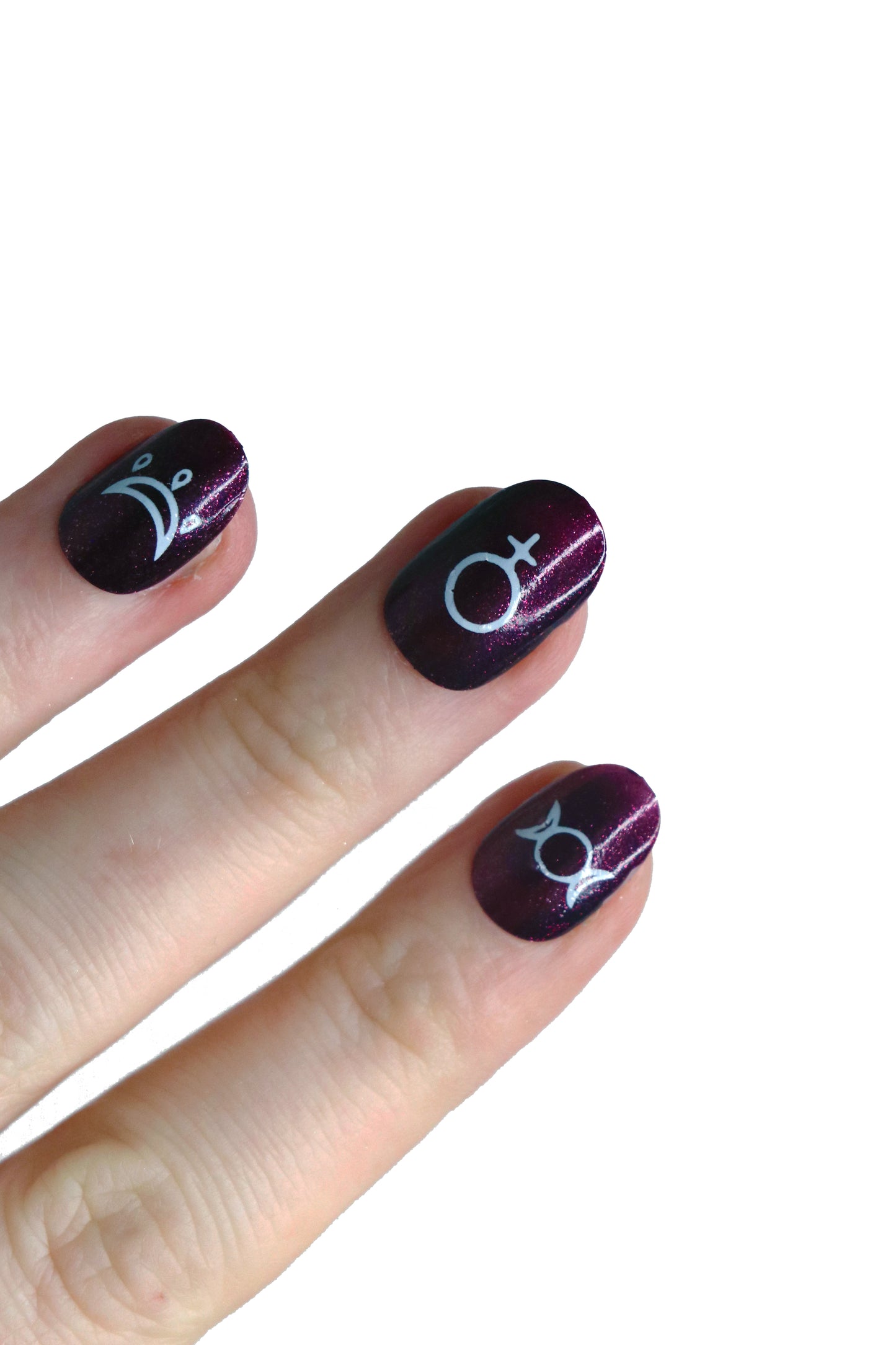 White Witch Symbols Waterslide Nail Decals for halloween nail art