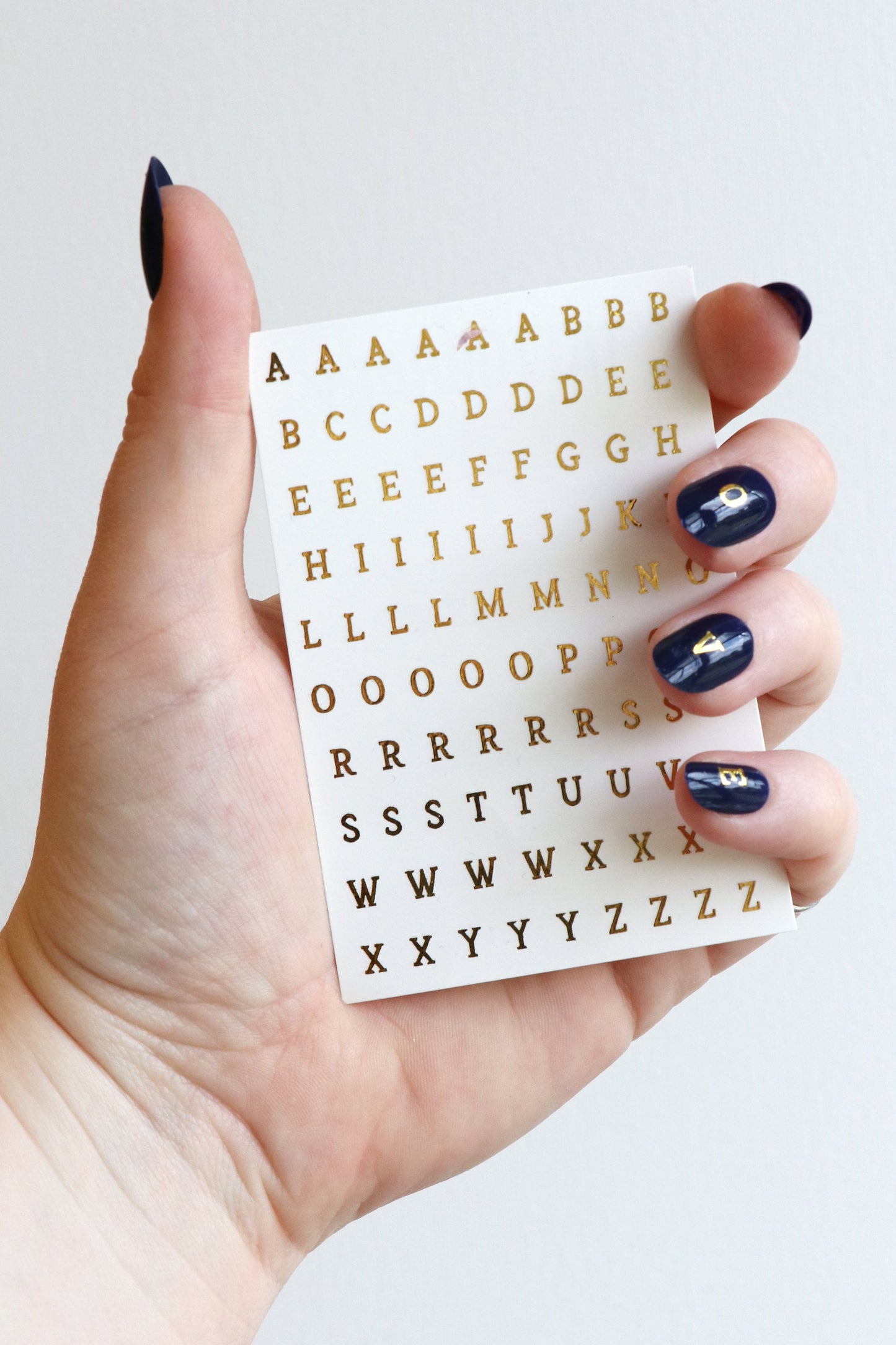 Gold Letter Waterslide Nail Decals sheet