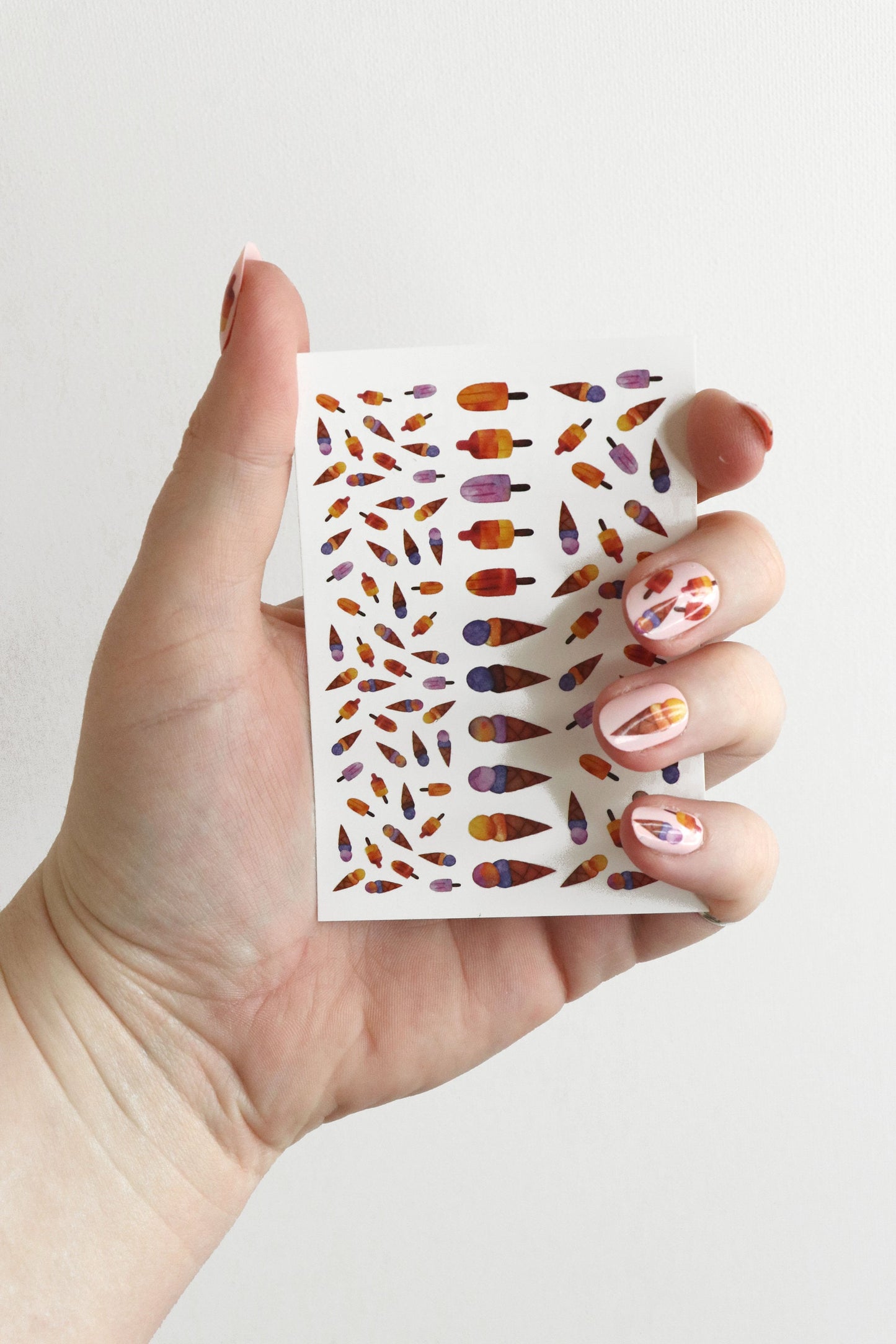 Ice Cream and Popsicle Waterslide Nail Decals sheet