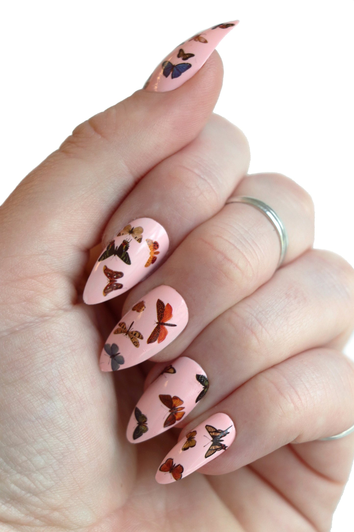 Butterfly waterslide nail decals