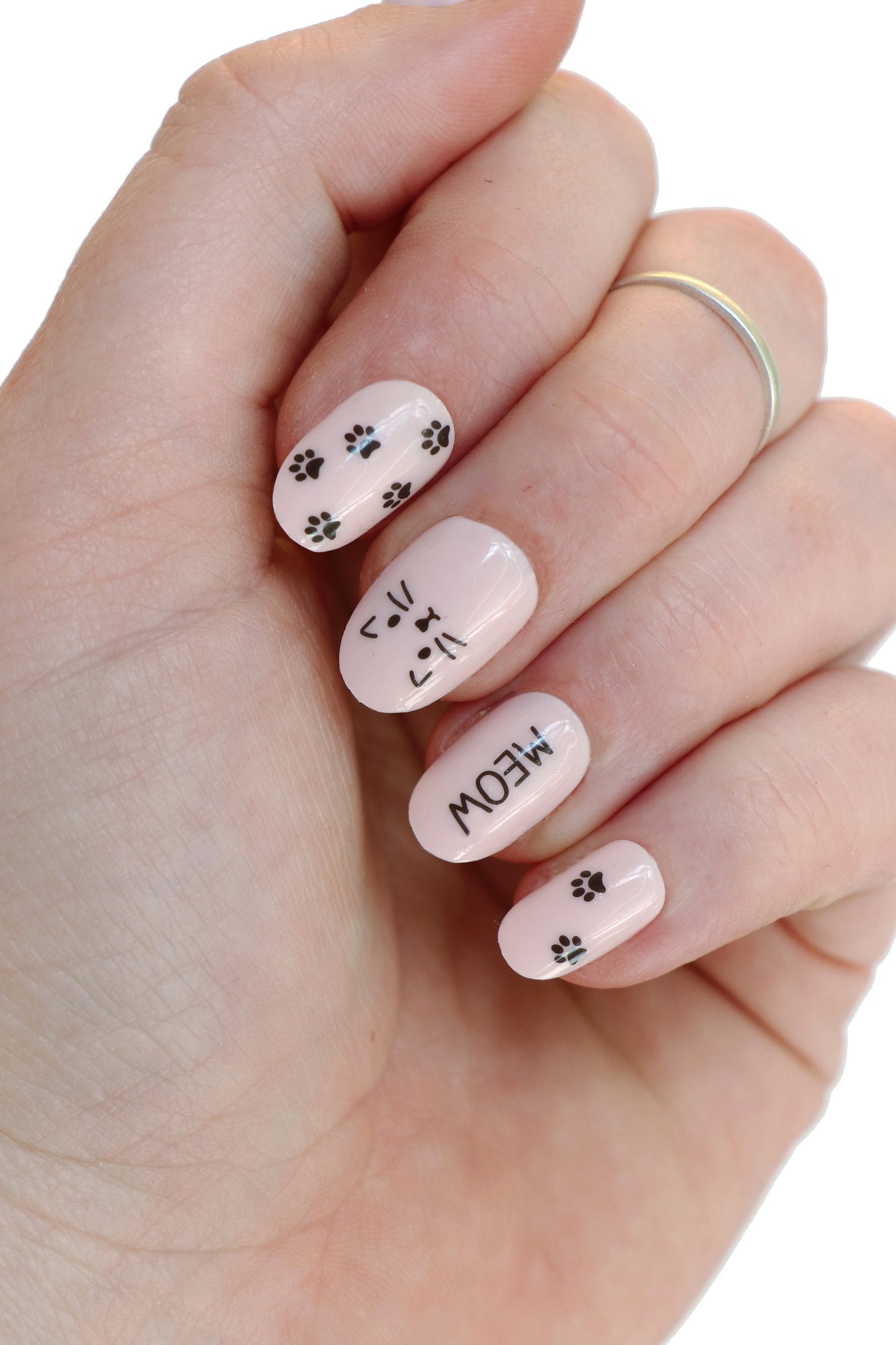 Cat waterslide nail decals