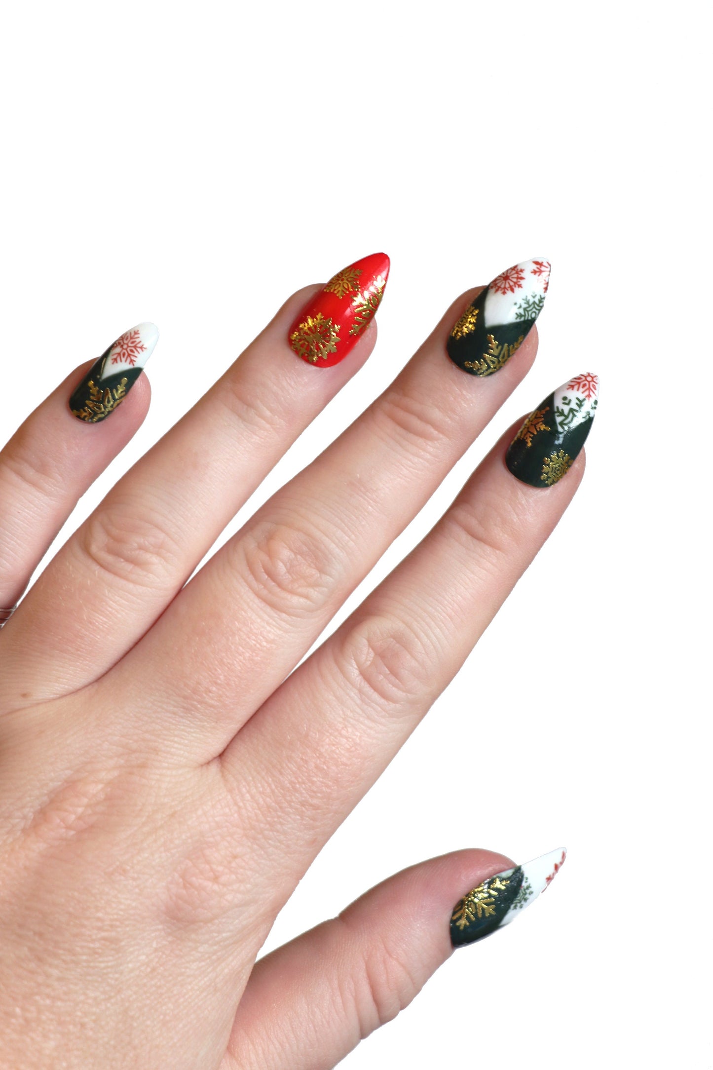 Christmas Snowflake nail art