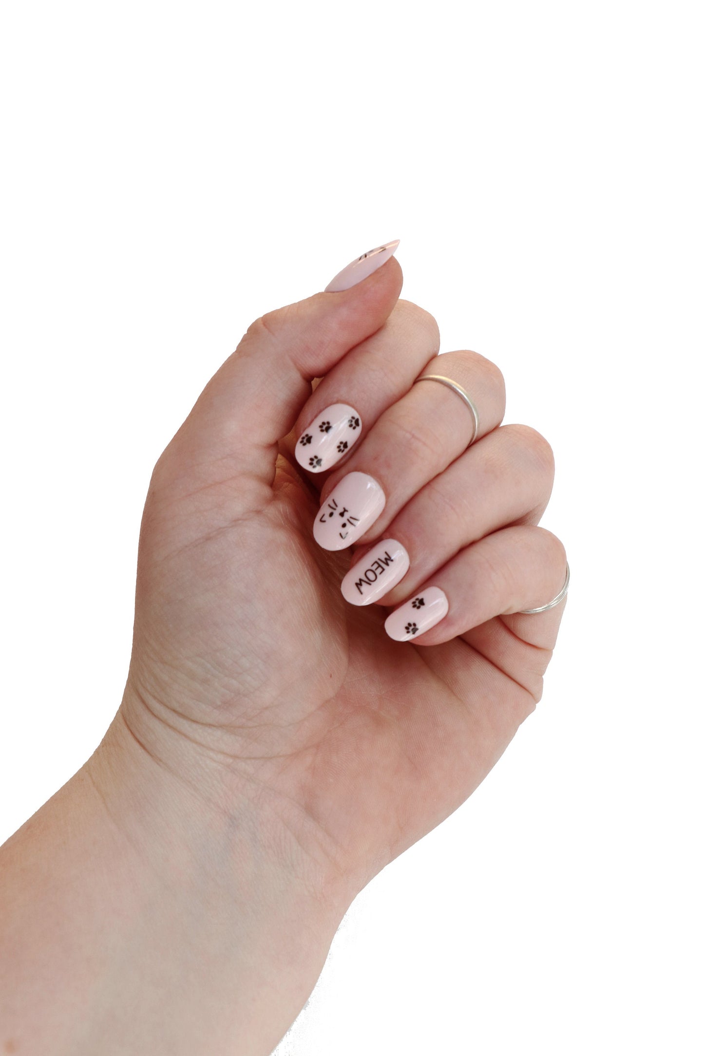Cat meow nail decals
