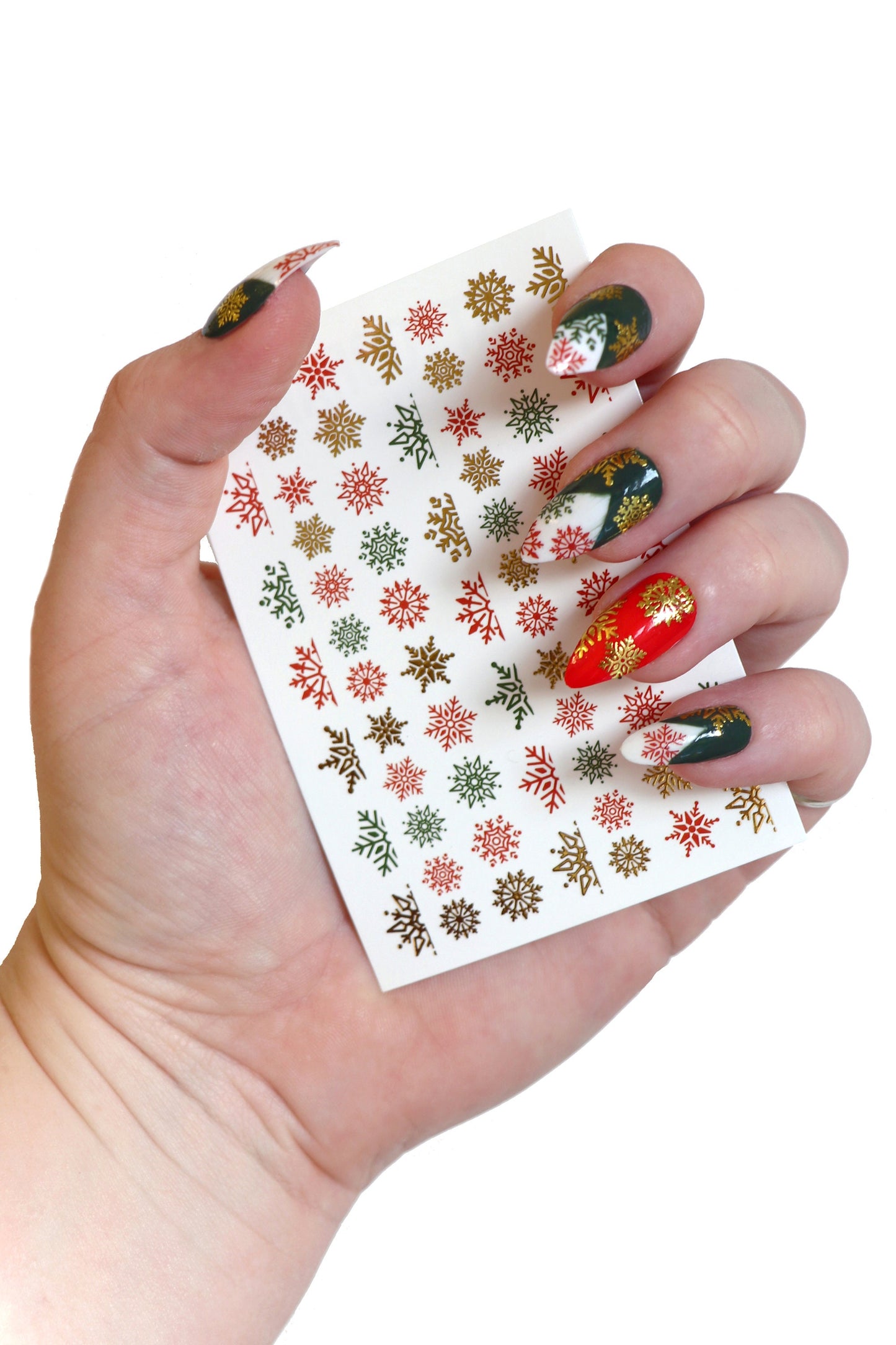 Christmas Snowflake water slide nail decals sheet