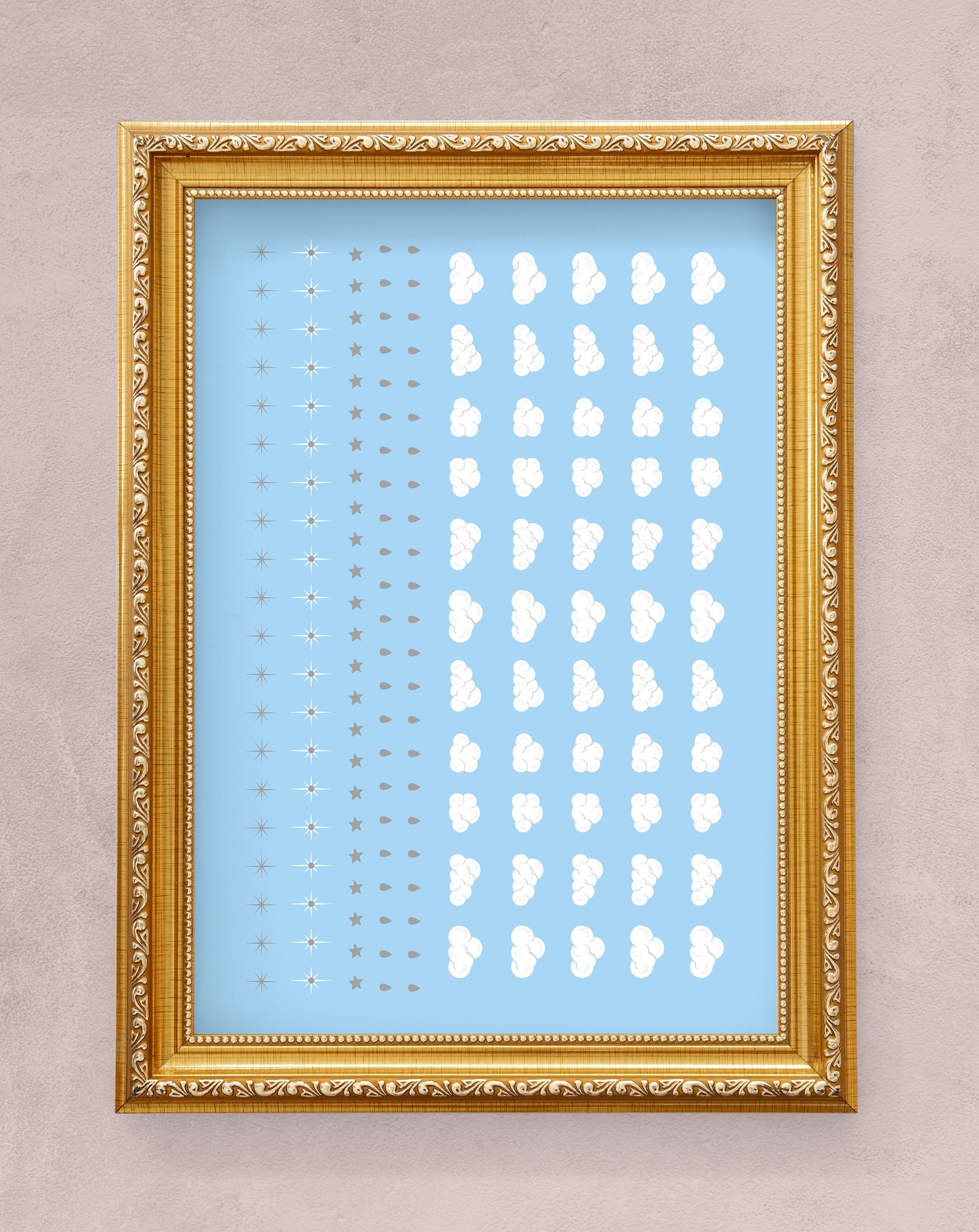 Clouds and Stars Waterslide Nail Decals sheet
