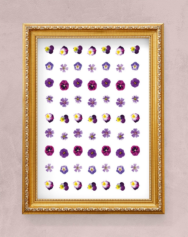 Purple Flowers Waterslide Nail Decals sheet