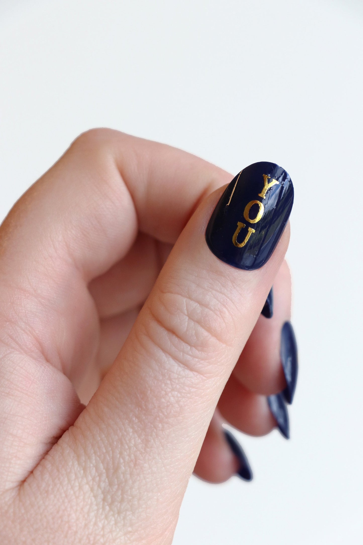 Gold Alphabet Waterslide Nail Decals