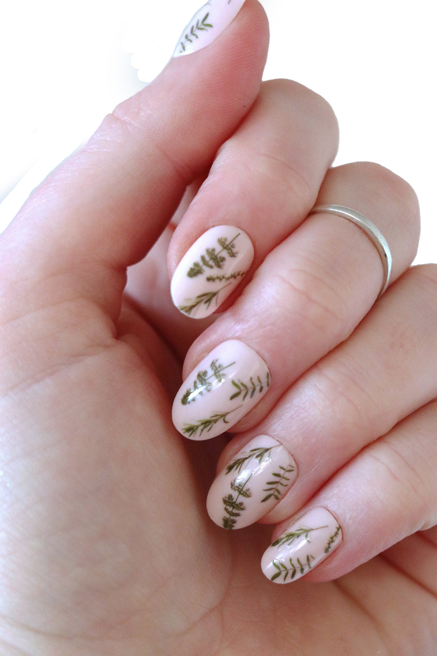 Green Leaves Waterslide Nail Decals