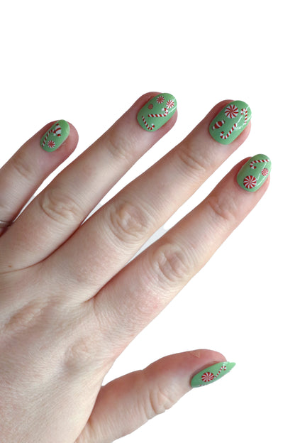 Candy Cane Nail stickers or Nail Decals