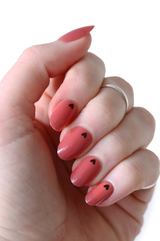 Tiny Gold and Black Hearts Waterslide Nail Decals nail diy
