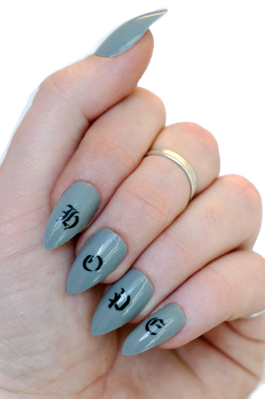 Old English Letter Waterslide Nail Decals