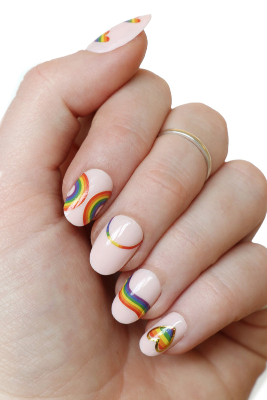 Rainbow Pride Waterslide Nail Decals
