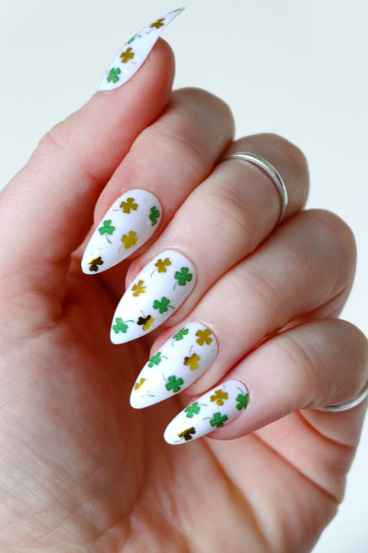 Saint Patrick's Day Four Leaf Clover Waterslide Nail Decals