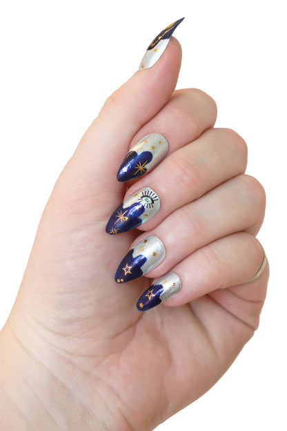 Celestial Stars, Moon, and Eye Nail stickers or Nail Decals