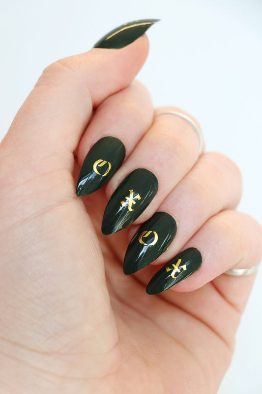 Old English Font Waterslide Nail Decals