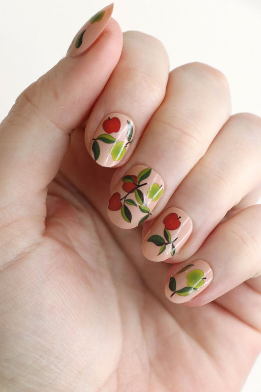 Red and Green Apples Waterslide Nail Decals