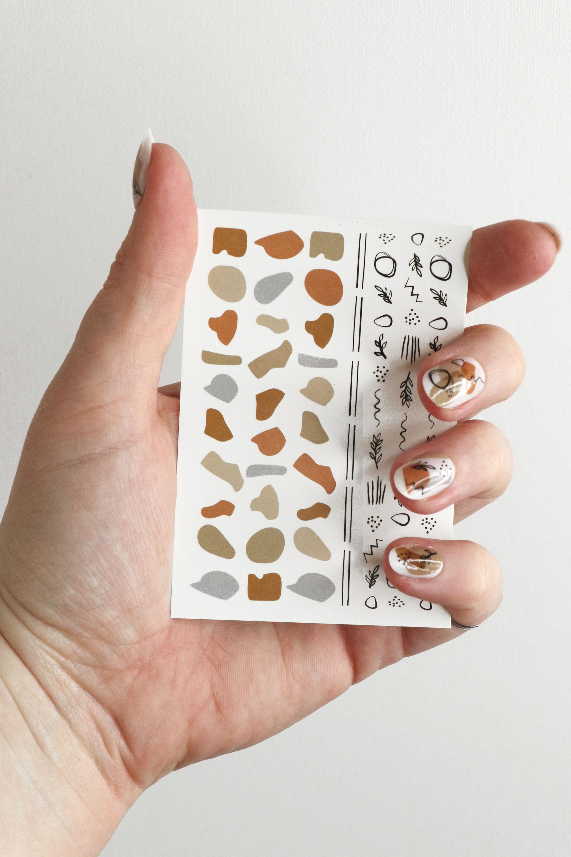 Create your own Neutral Modern Art  Nail art with our Waterslide Nail Decals