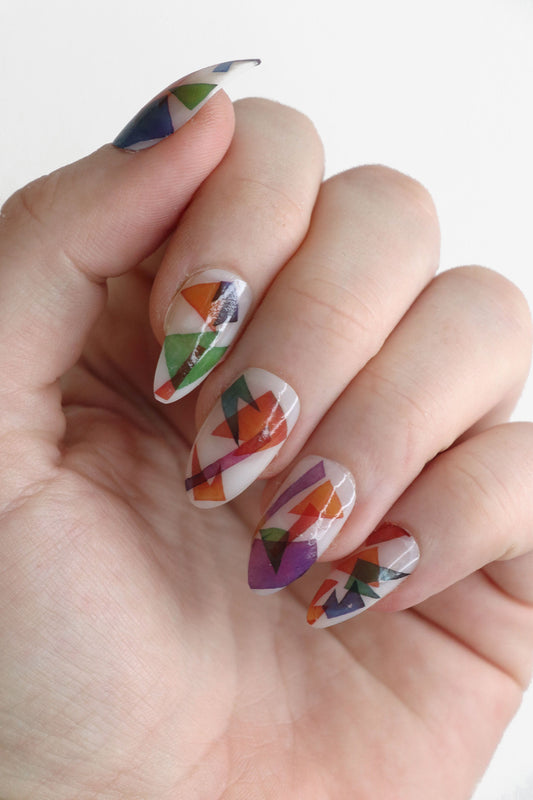 Modern Abstract Watercolor Art Waterslide Nail Decals 