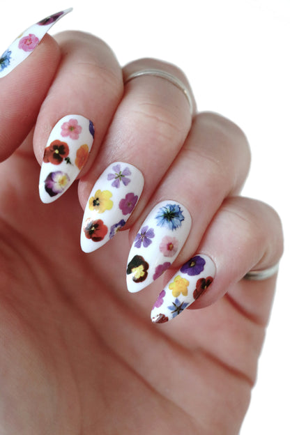 Colorful flowers nail decals