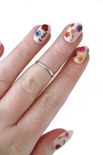 Colorful Flowers Waterslide Nail Decals 