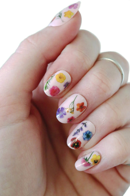 Colorful Flowers Nail Decals 