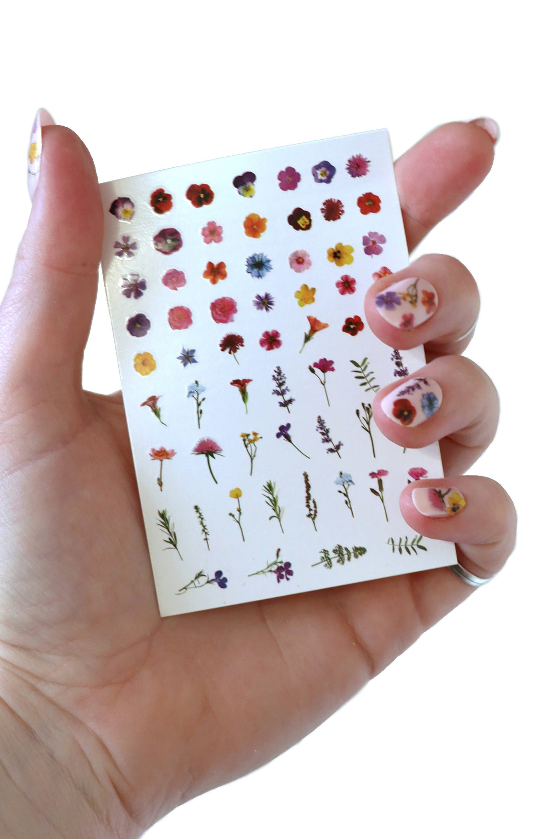 Colorful Flowers Waterslide Nail Decals  sheet