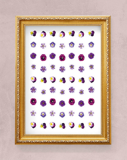 Purple Flowers Waterslide Nail Decals sheet